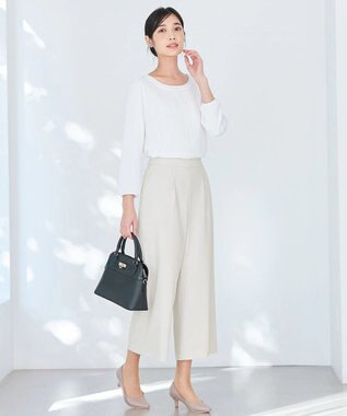 ANY SIS L 【洗える】フロントプリーツシフォンブラウス オフホワイト