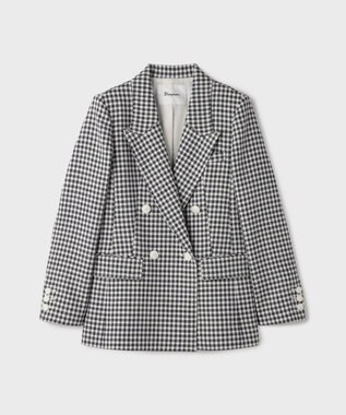 GRACE CONTINENTAL ギンガムダブルジャケット バイカラー