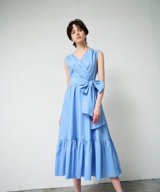 GRACE CONTINENTAL ライトタフタドレス ブルー