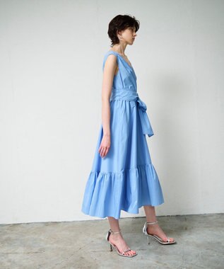 GRACE CONTINENTAL ライトタフタドレス ブルー