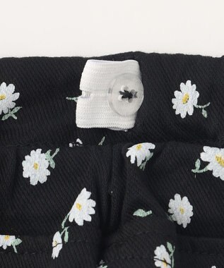 ANY KIDS 総柄 カット パンツ ブラック×花柄