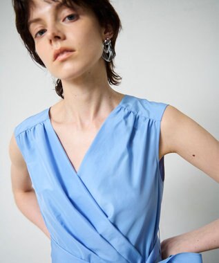 GRACE CONTINENTAL ライトタフタドレス ブルー