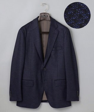 GOTAIRIKU セットアップ対応【2WAYストレッチ/シワになりにくい】T/W ジャージージャケット_千鳥柄 ネイビー系8