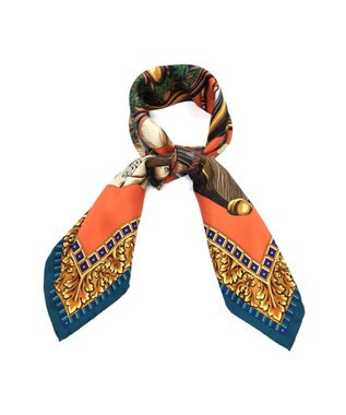 Marca 【伝統横濱スカーフ】演奏会  大判 シルクツイル スカーフ オレンジ