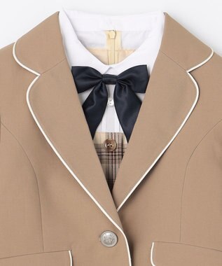 ANY KIDS 【any FAM JUNIOR】ジャケット付きワンピース ベージュ×ベージュチェック