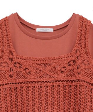 Green Parks SET2点クロシェベスト＋ワンピース Black