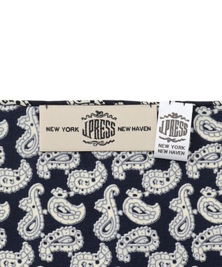 J.PRESS MEN ハンドプリントペイズリー チーフ ダルブルー系6