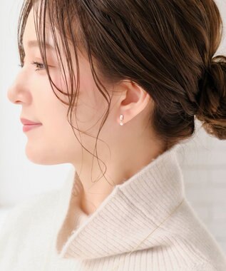 Phoebe 【K10】リフレクトビジューパールピアス ゴールド