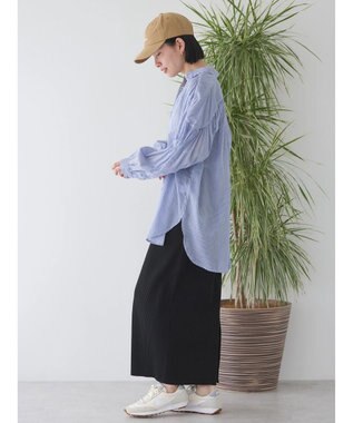 AMERICAN HOLIC カルゼギャザーシャツチュニック Stripe Navy