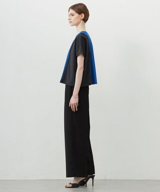 ICB L 【新色追加・UVケア・接触冷感・速乾・防シワ・洗える】 FluidBackSatin  ワイドパンツ ブラック系