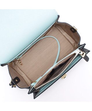 A.D.M.J. 【牛革】モーツァルト/バイカラーラウンドクラッチショルダー BLACK×BLACK