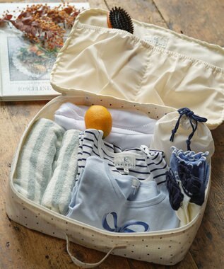 組曲 KIDS gingham K heart トラベルバッグL ベージュ系5