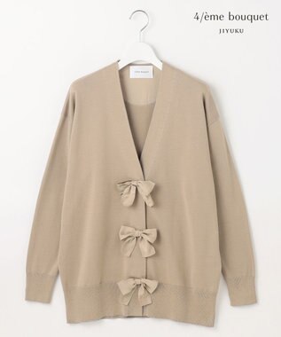  【カトリエムブーケ】Detail du ruban リボンディティールカーディガン