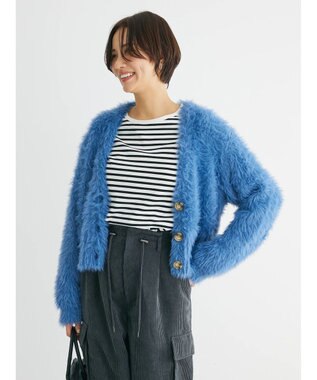 Green Parks ・Ｐｅｔｉｔ　Ｆｌｅｕｒ　シャギーニットカーディガン Blue