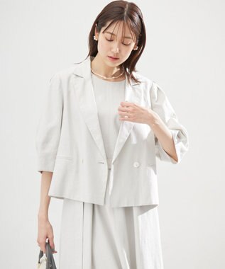 組曲 L リネンレーヨン ジャケット グレージュ系