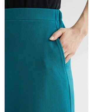 Green Parks カットジョーゼット裾フレアスカート Blue Green