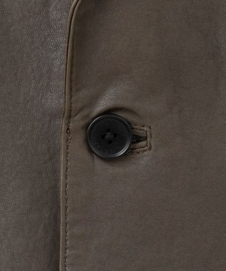 JOSEPH HOMME 新素材【シャツ感覚で羽織れる軽さ】シュリンクエアレザー　ジャケット ダークグリーン系