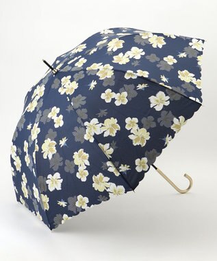 ANY SIS 【WEB限定・晴雨兼用】アザレアモチーフ 長傘 ネイビー