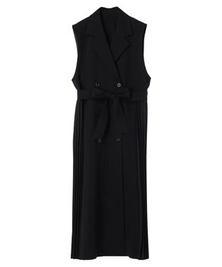 earth music&ecology サイドプリーツジレンチ Black