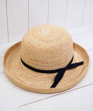 石田製帽 ラフィアかぎ編み　セーラハット ナチュラル