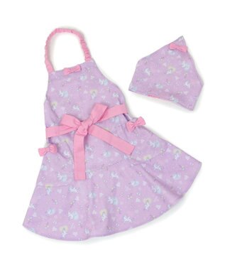 Mother garden マザーガーデン キッズエプロン & 三角巾 セット 130cm 《ユニコーン/野いちご柄》 ユニコーン