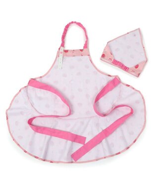 Mother garden マザーガーデン キッズエプロン & 三角巾 セット 130cm 《ユニコーン/野いちご柄》 野いちご