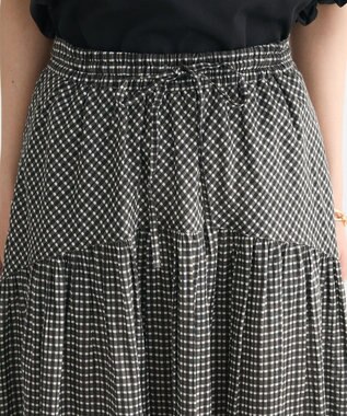 Green Parks Ｉ　ラウンド切替柄ギャザーボイルスカート Check