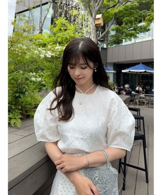 Green Parks AnriettMusee ショート丈ジャガードトップス Off White