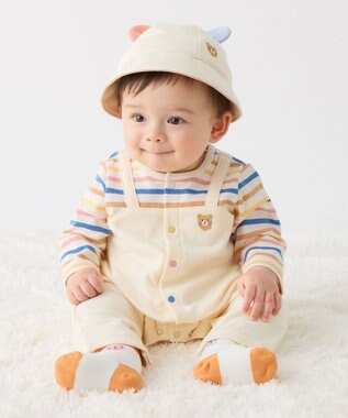 MIKI HOUSE HOT BISCUITS 【40-48cm】裏毛パイル素材 耳付き帽子 マルチカラー