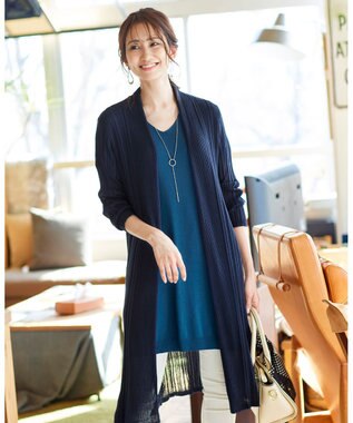 Tiaclasse L 【洗える】さらりと肌離れの良いフレンチスリーブニットチュニック ターコイズ