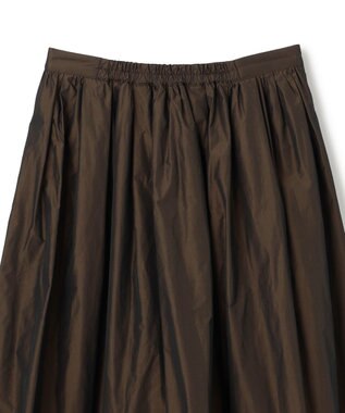 uncrave メモリータフタ フレアスカート ブラウン