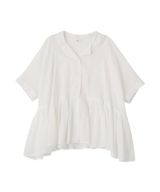 CRAFT STANDARD BOUTIQUE インド製 ペプラムブラウス White