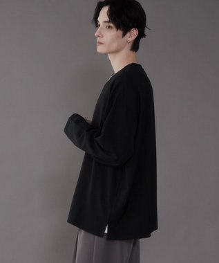 WEGO 【セットアイテム/軽量/シワにならない】ドライポリアンサンブルプルオーバーシャツ（LS） ブラック