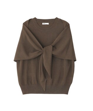 CRAFT STANDARD BOUTIQUE 【2点SET】ストール付きノースリーブニットプルオーバー Brown