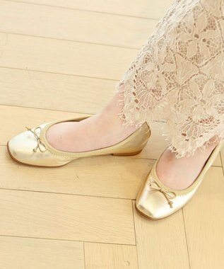 nouvelleRobe Oū 【本革・高反発】Square スクエアトゥ メタリックバレエシューズ