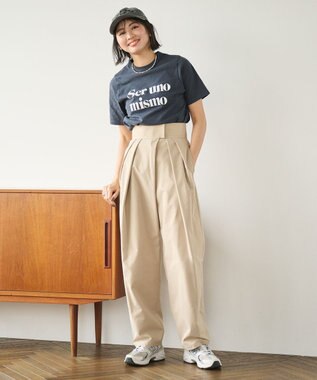 #Newans ２タックコクーンワイドパンツ ベージュ