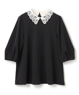 UNFILO L 【2WAY】BEAUTY MOVE レース襟ブラウス ブラック