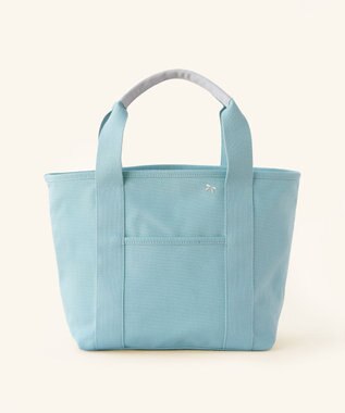 TOCCA 【大人百花コラボカラー有・WEB＆一部店舗限定】LUCKY SHOWER CANVASTOTE キャンバス トートバッグ ブルー×リボン柄