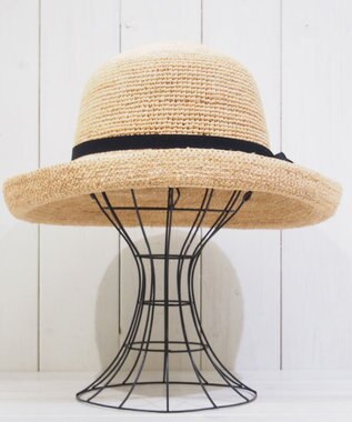 石田製帽 ラフィアかぎ編み　セーラハット ナチュラル