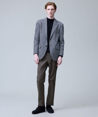 J.PRESS MEN 動きやすさにこだわった立体設計【洗える】コットンカシミヤモックネック ニット ブラック系