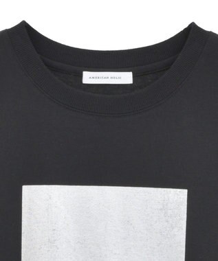 AMERICAN HOLIC ボックス箔プリントロングTシャツ Black