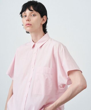 ATON MICRO SHRINK LAWN | オーバーサイズシャツ PINK