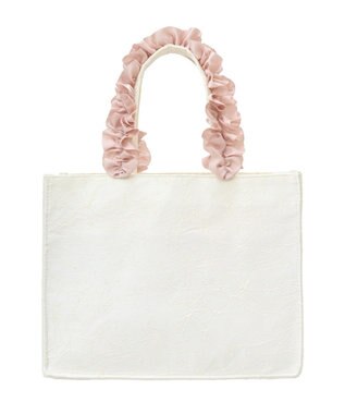Maison de FLEUR EC限定レースフリルハンドルスクエアトートSバッグ Ivory