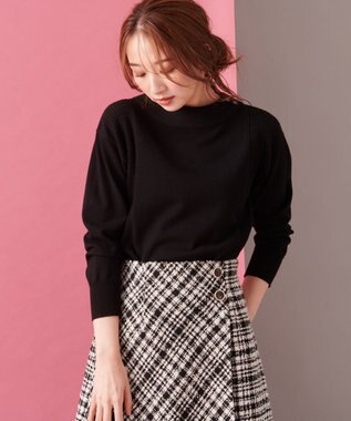 ANY SIS 【洗える】サイドケーブルカラー ニット ブラック