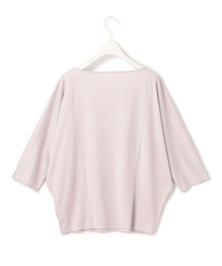 ICB 【洗える】トリアセサテンスムース 5分袖プルオーバー パールグレー系