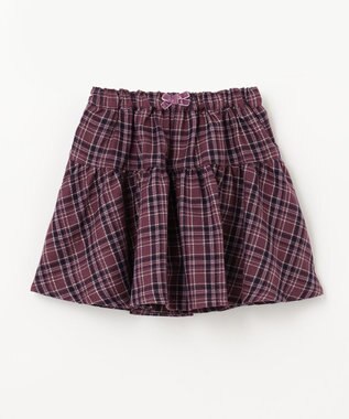 ANY KIDS チェック柄/アニマル柄スカパン ボルドー系チェック