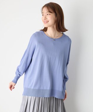 ANY ゆるチュニックニット サックス