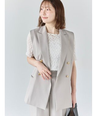 Te chichi リネンライクダブルブレストジレ(セットアップ可)