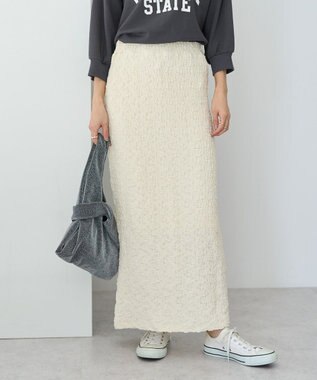 AMERICAN HOLIC フクレジャガードタイトスカート Ivory