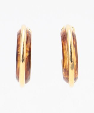 ANY 【WEB限定】マーブルリングピアス（両耳用） ブラウン